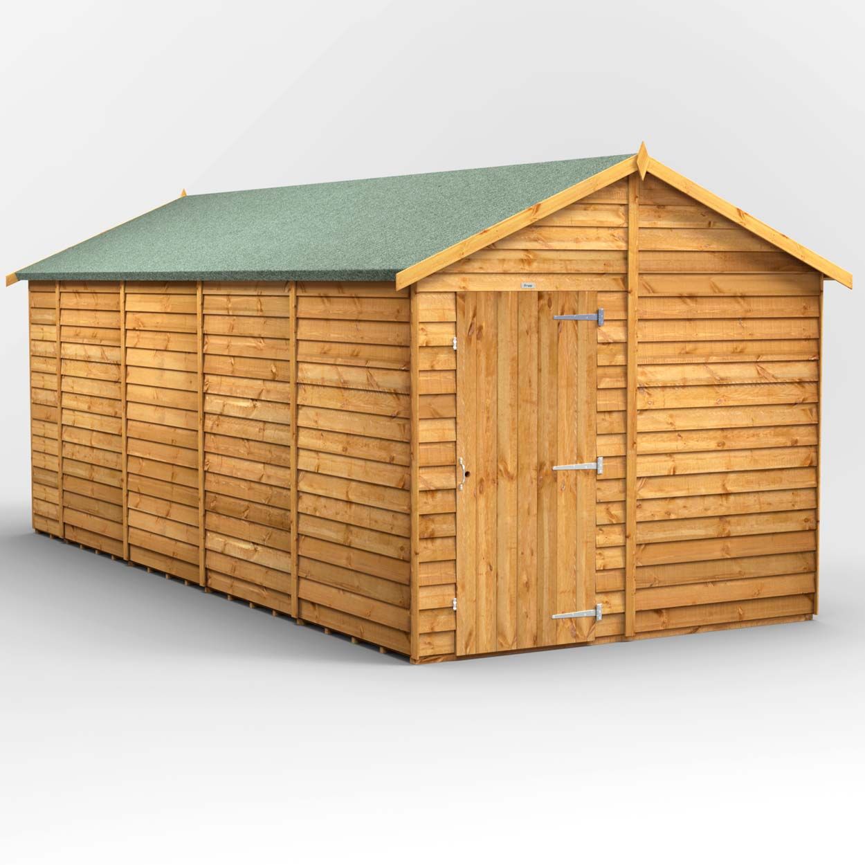 Powersheds Overlap Apex Garden Shed - 18ft x 8ft - Windowless