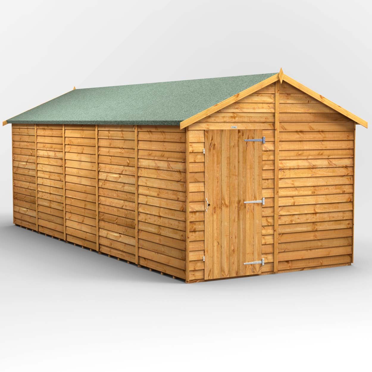 Powersheds Overlap Apex Garden Shed - 20ft x 8ft - Windowless