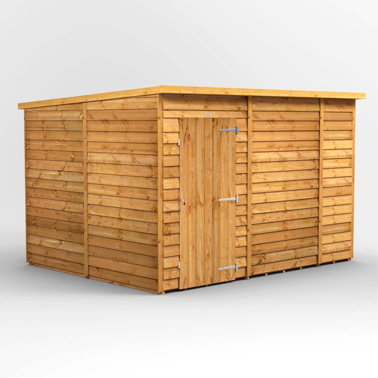 Powersheds Overlap Pent Garden Shed - 10ft x 8ft - Windowless