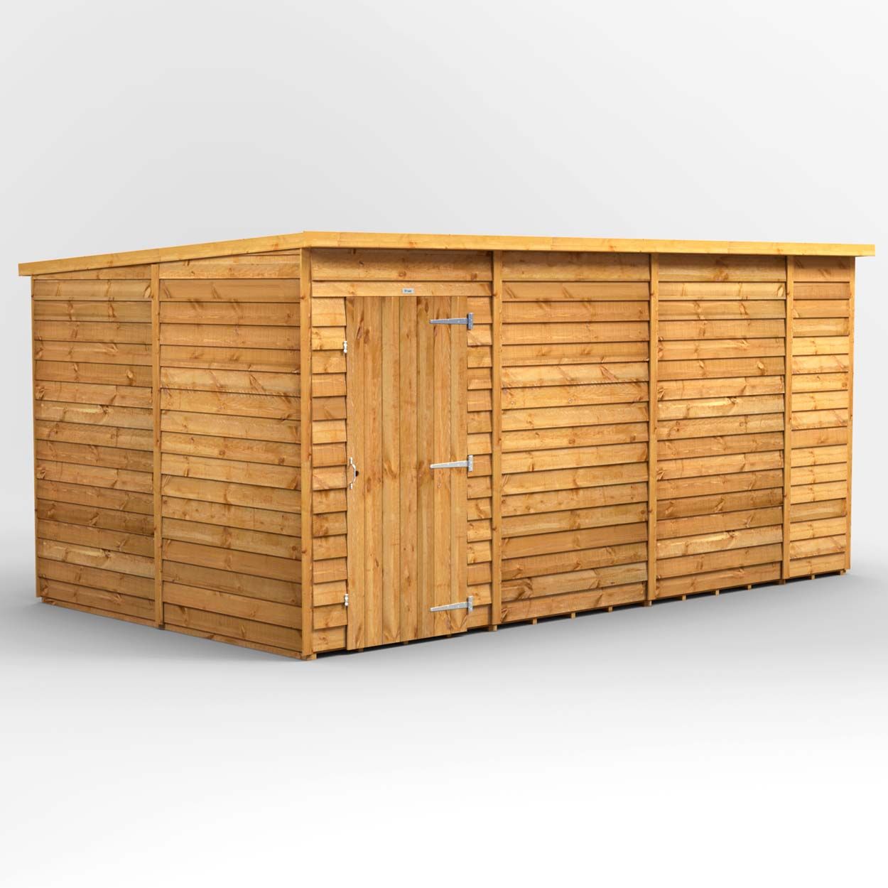 Powersheds Overlap Pent Garden Shed - 14ft x 8ft - Windowless