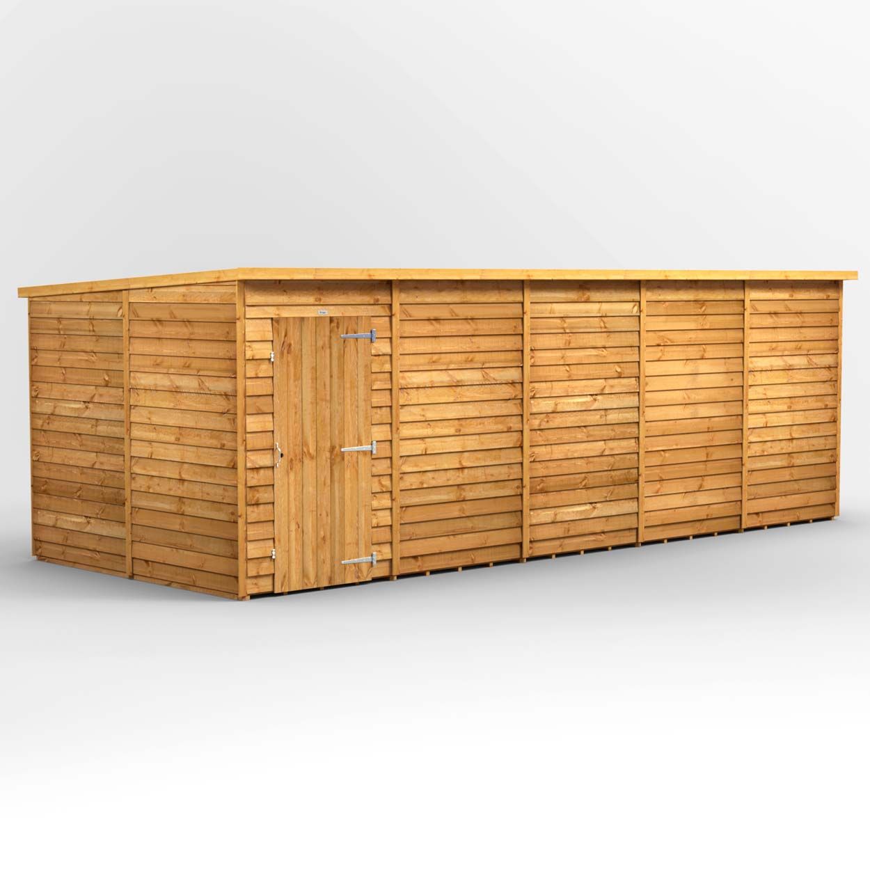 Powersheds Overlap Pent Garden Shed - 20ft x 8ft - Windowless