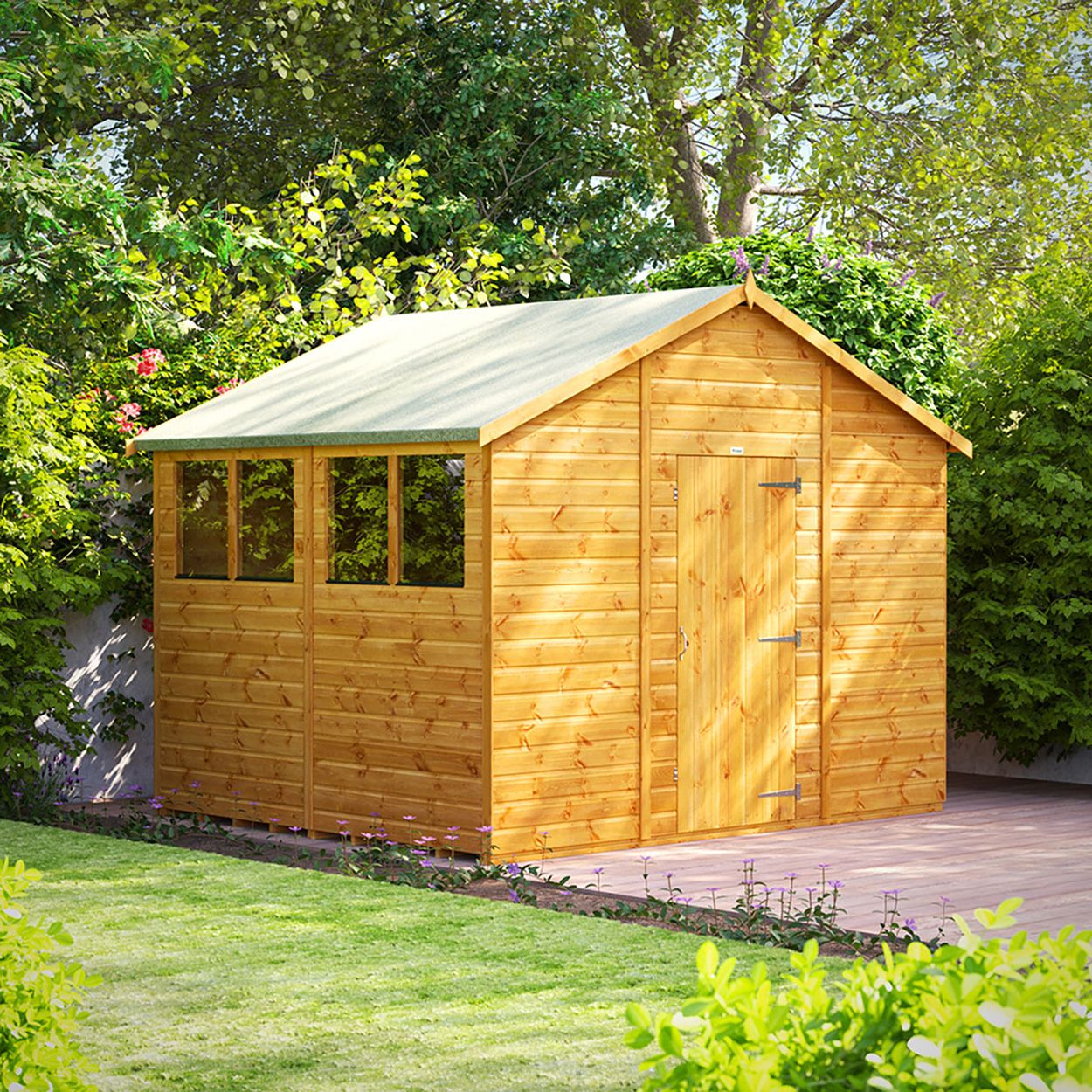 Powersheds Apex Garden Shed - 8ft x 10ft