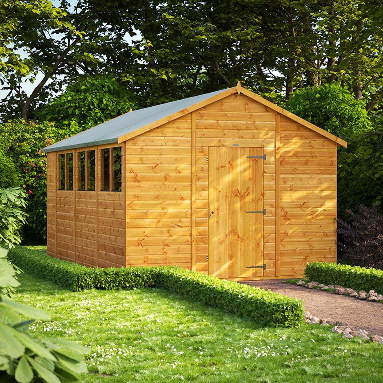 Powersheds Apex Garden Shed - 14ft x 10ft