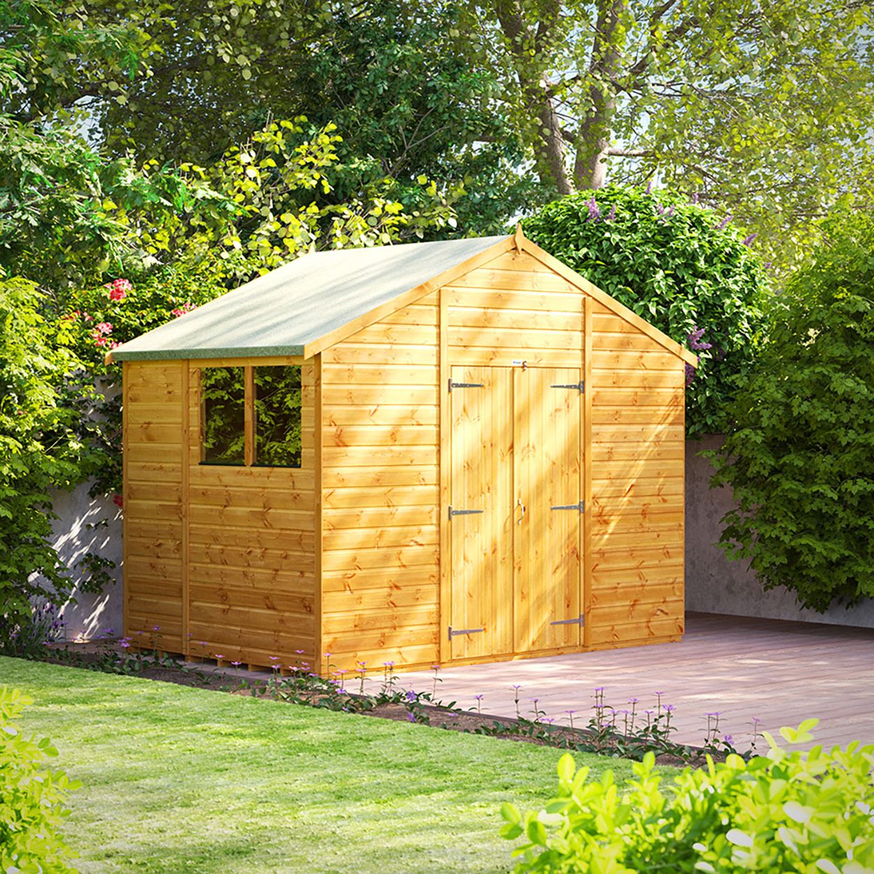 Powersheds Apex Garden Shed - 6ft x 10ft - Double Doors