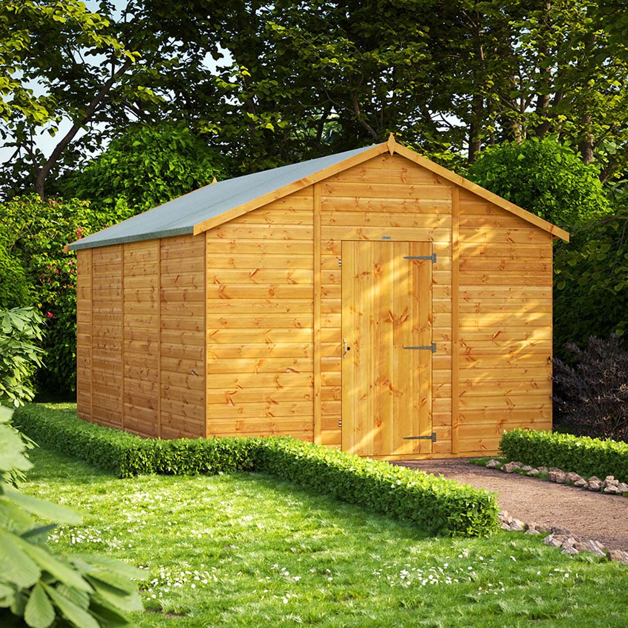 Powersheds Apex Garden Shed - 14ft x 10ft - Windowless