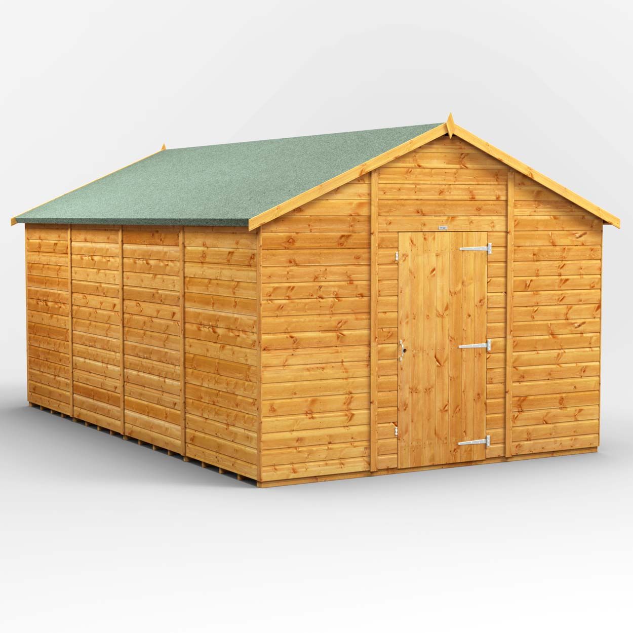 Powersheds Apex Garden Shed - 16ft x 10ft - Windowless