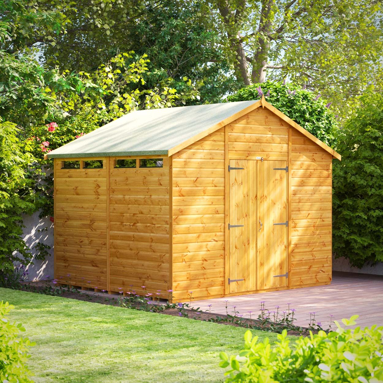 Powersheds Apex Security Shed - 8ft x 10ft - Double Doors