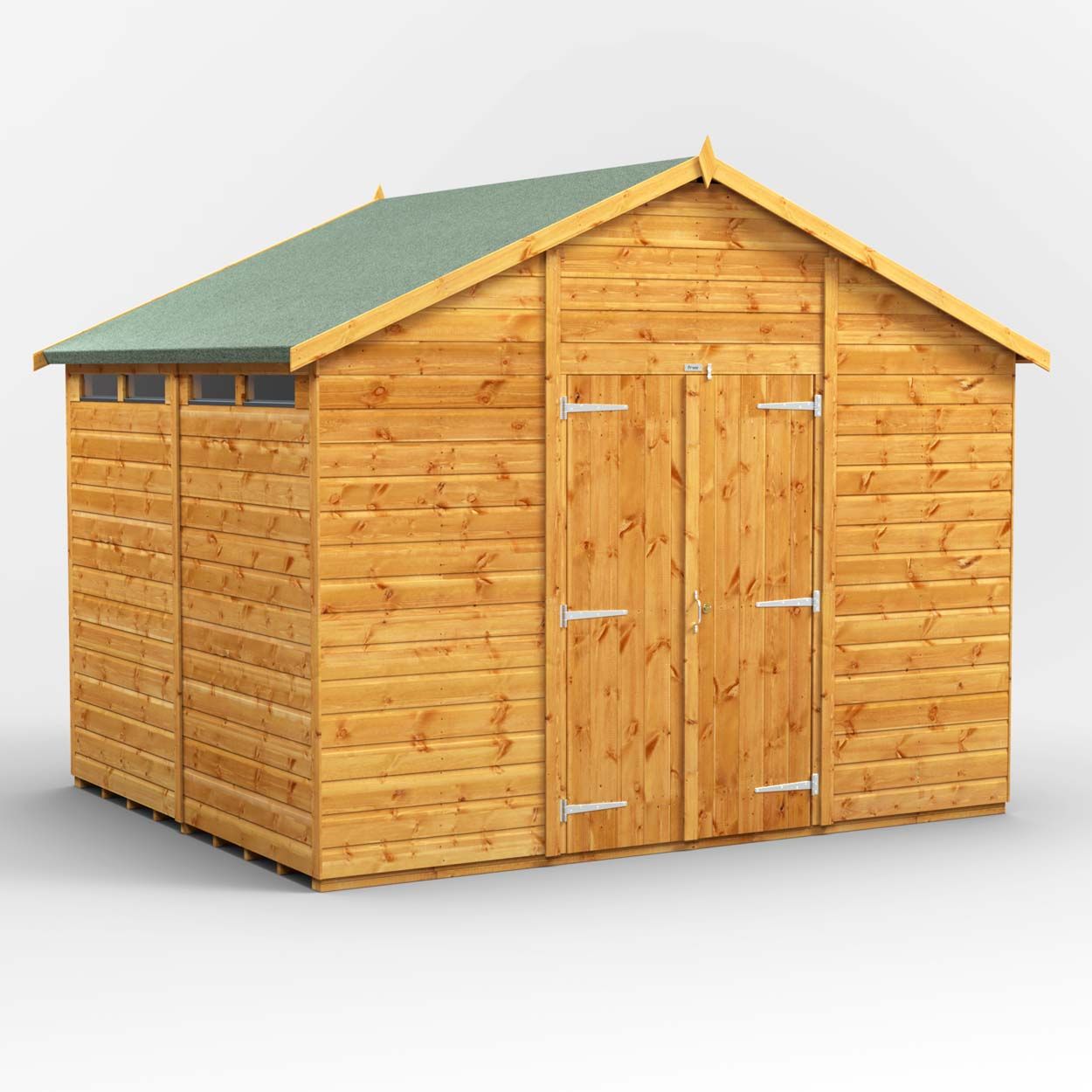 Powersheds Apex Security Shed - 8ft x 10ft - Double Doors