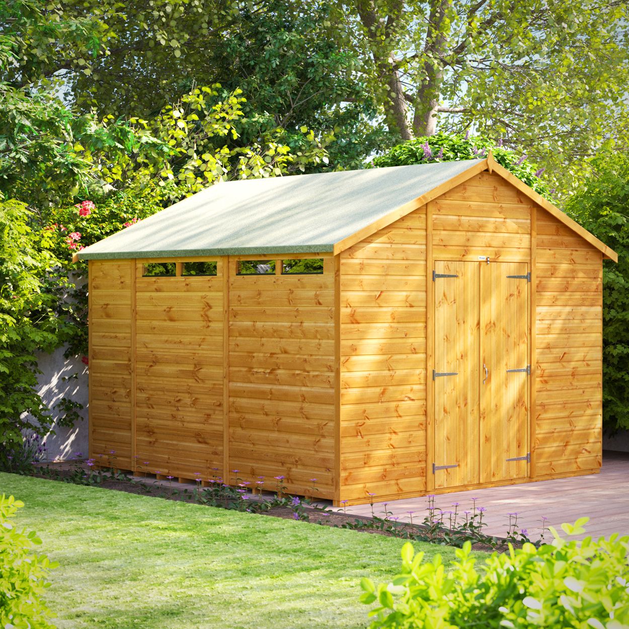 Powersheds Apex Security Shed - 10ft x 10ft - Double Doors
