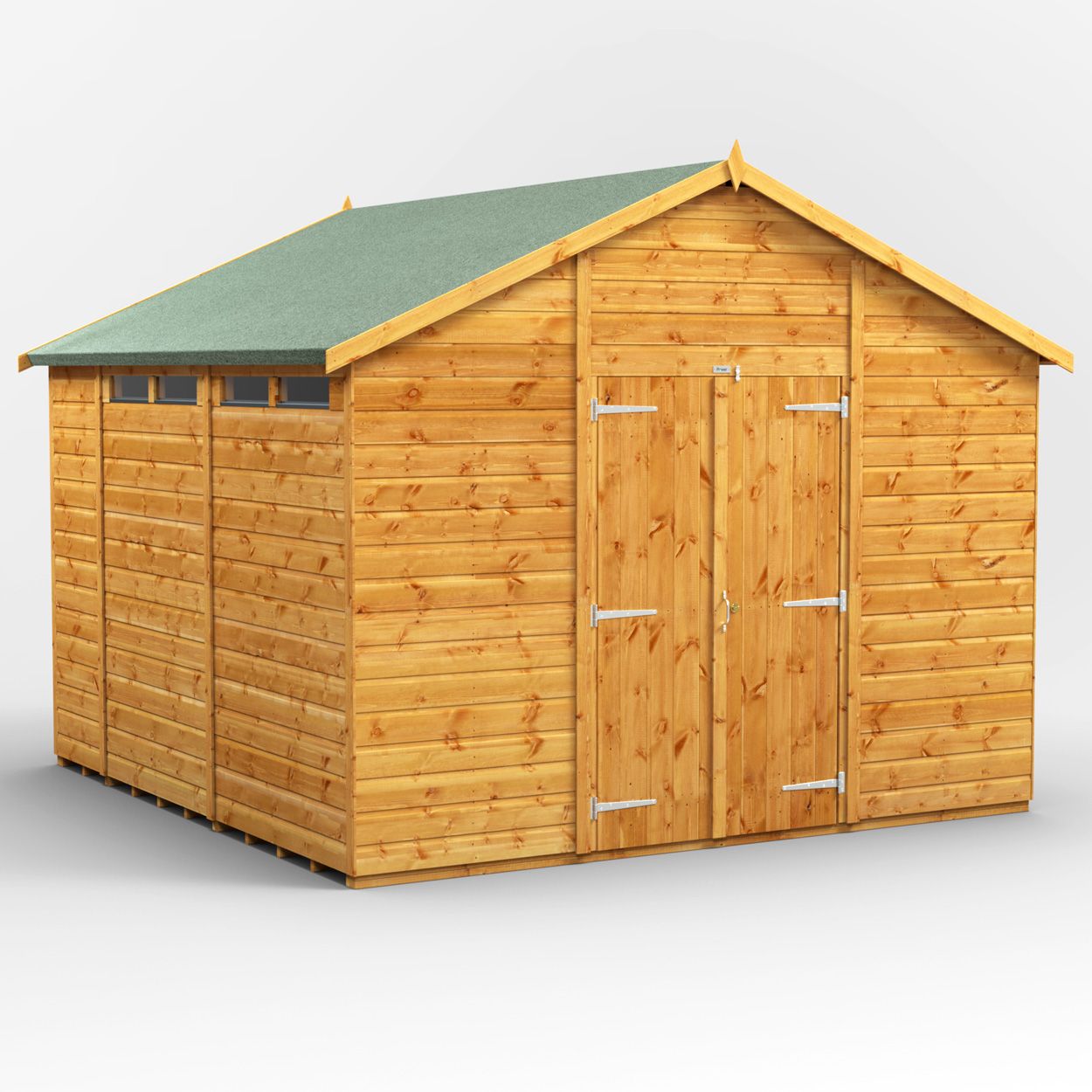 Powersheds Apex Security Shed - 10ft x 10ft - Double Doors