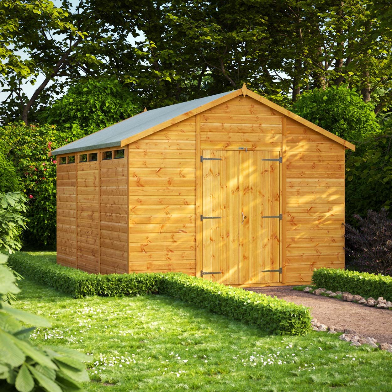 Powersheds Apex Security Shed - 12ft x 10ft - Double Doors