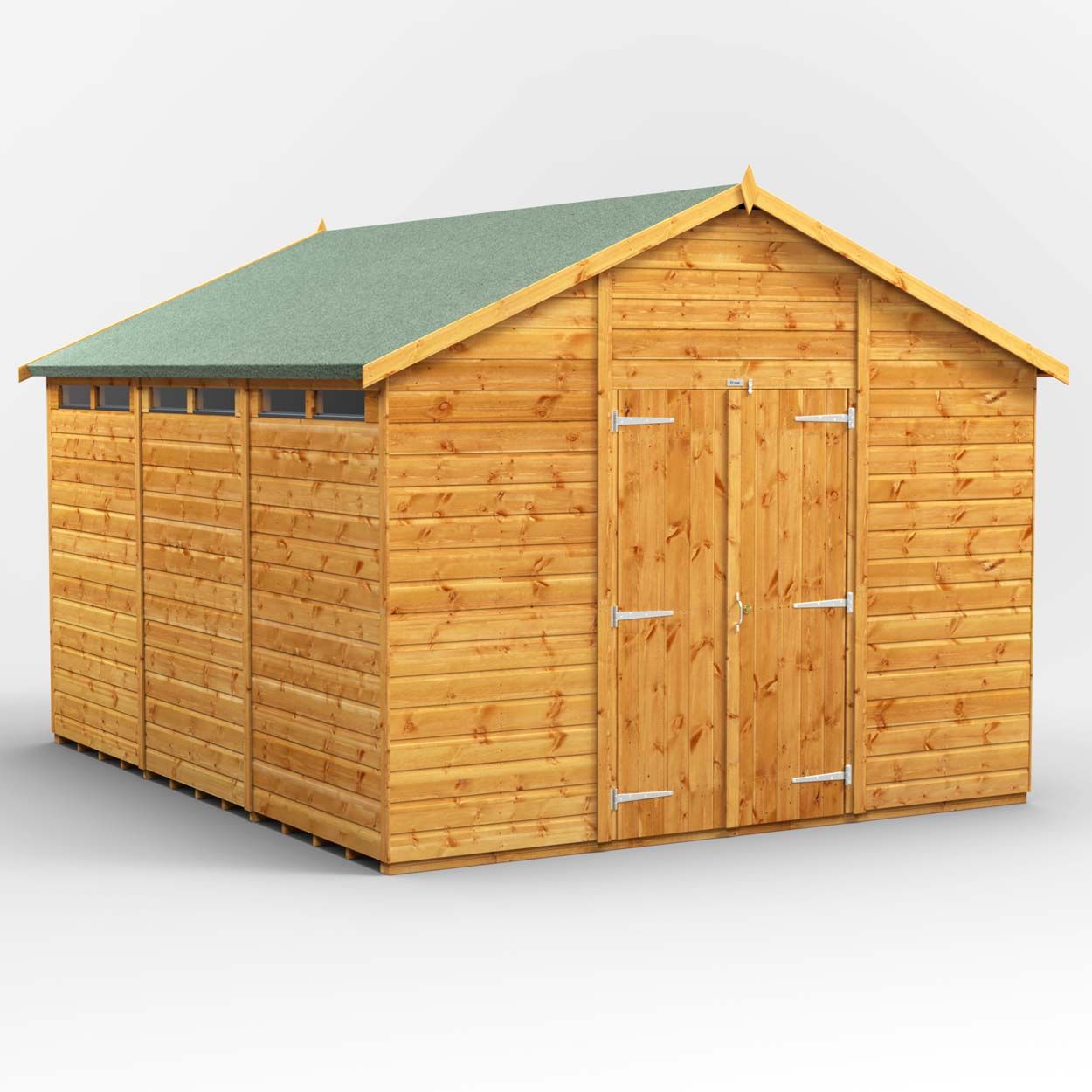 Powersheds Apex Security Shed - 12ft x 10ft - Double Doors