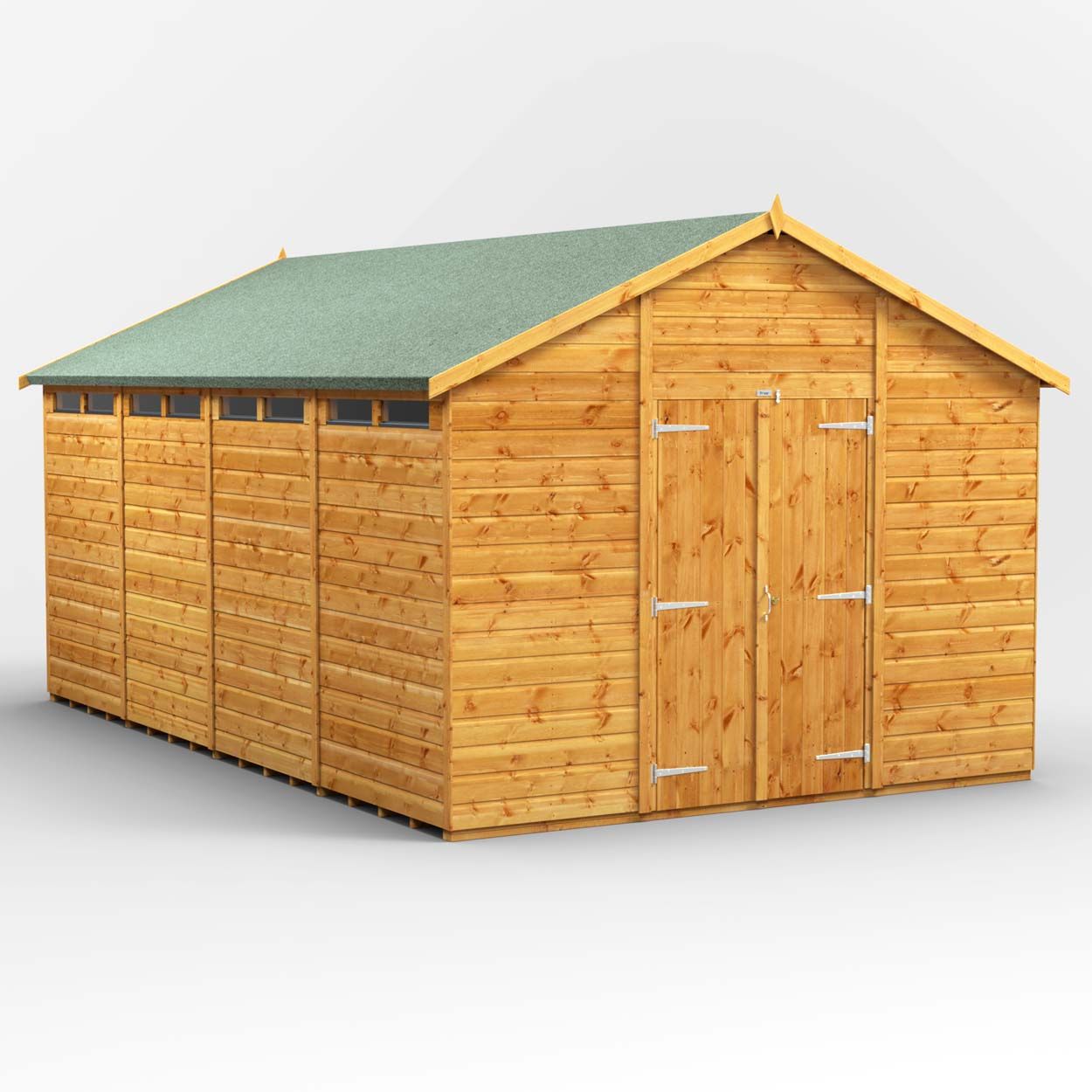 Powersheds Apex Security Shed - 16ft x 10ft - Double Doors