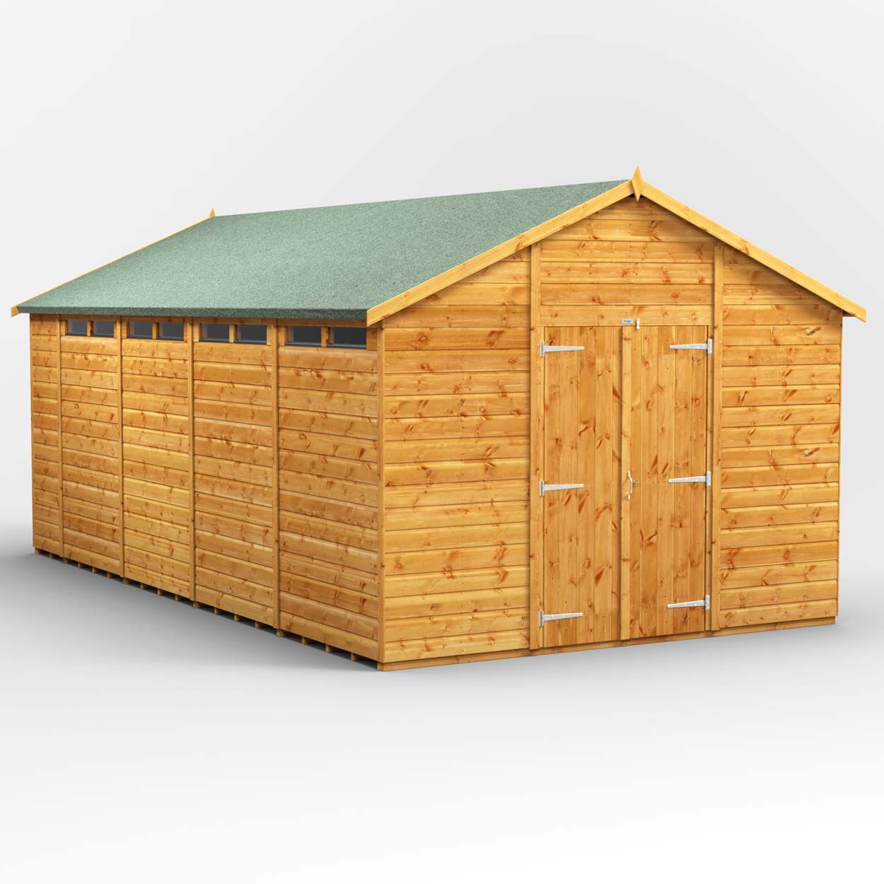 Powersheds Apex Security Shed - 18ft x 10ft - Double Doors
