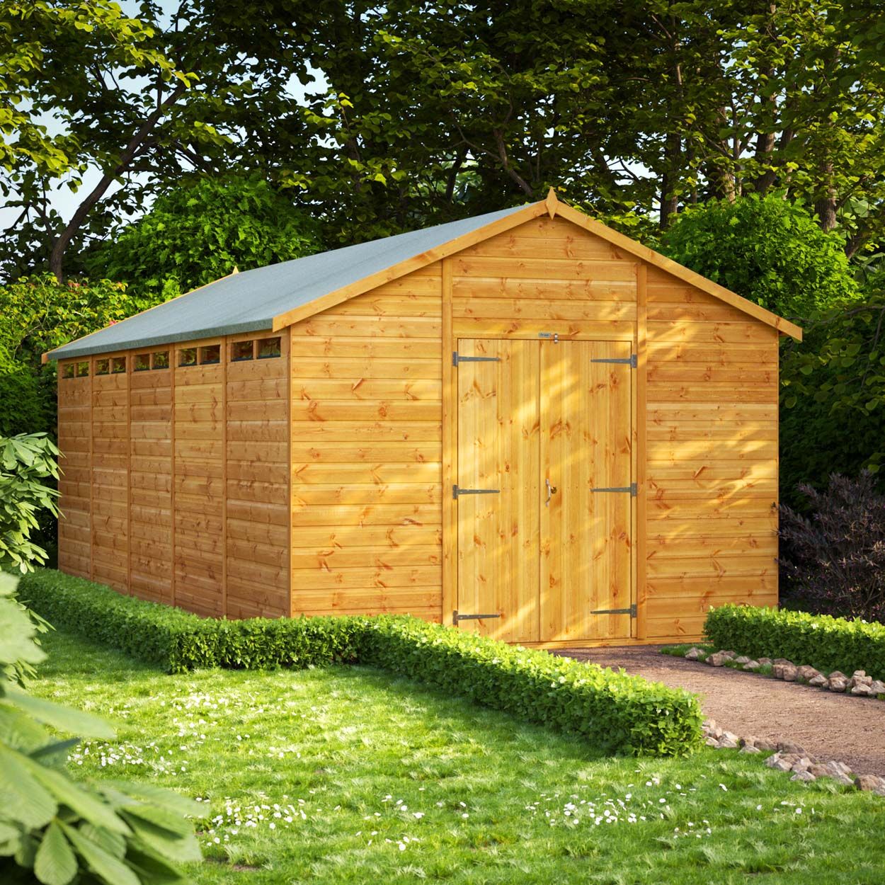 Powersheds Apex Security Shed - 20ft x 10ft - Double Doors