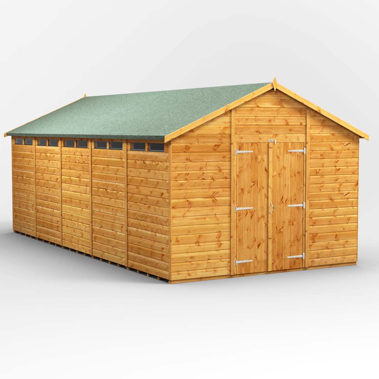 Powersheds Apex Security Shed - 20ft x 10ft - Double Doors