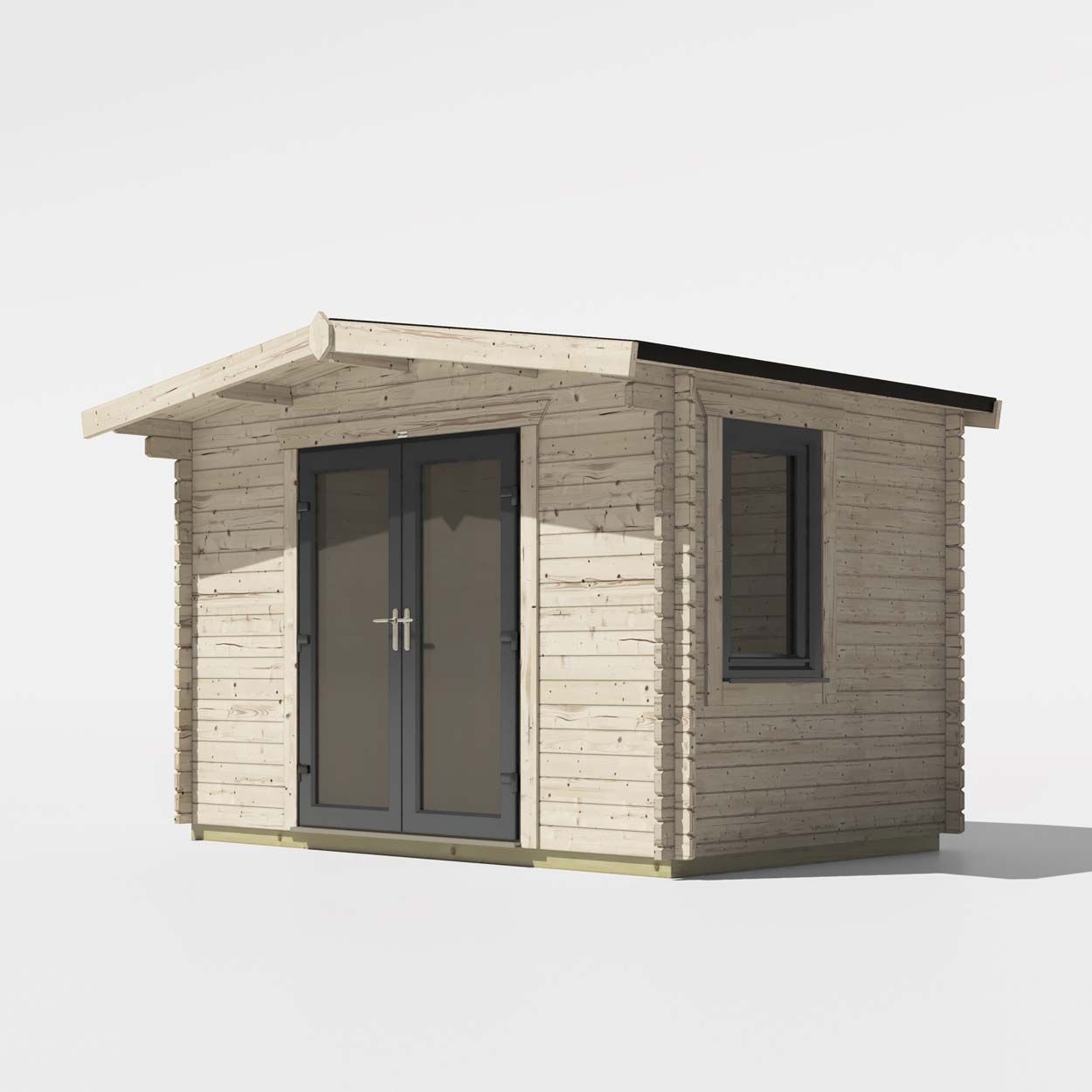 Powersheds Chalet Log Cabin - 8ft x 12ft - Doors Central - 44mm