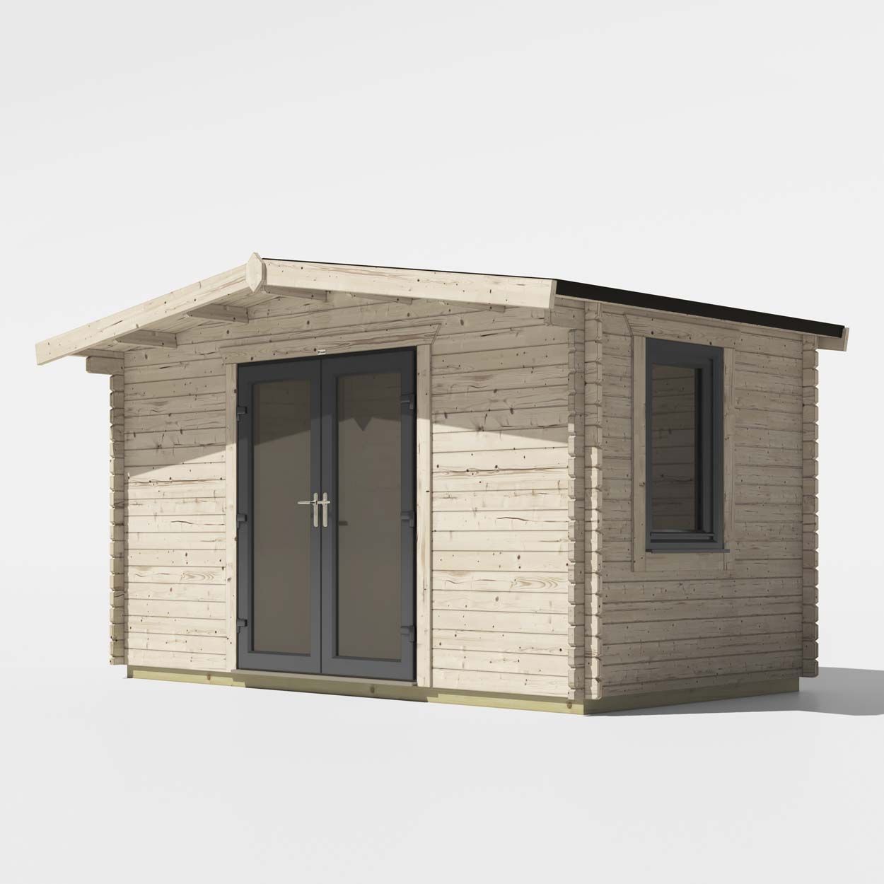 Powersheds Chalet Log Cabin - 8ft x 14ft - Doors Central - 44mm