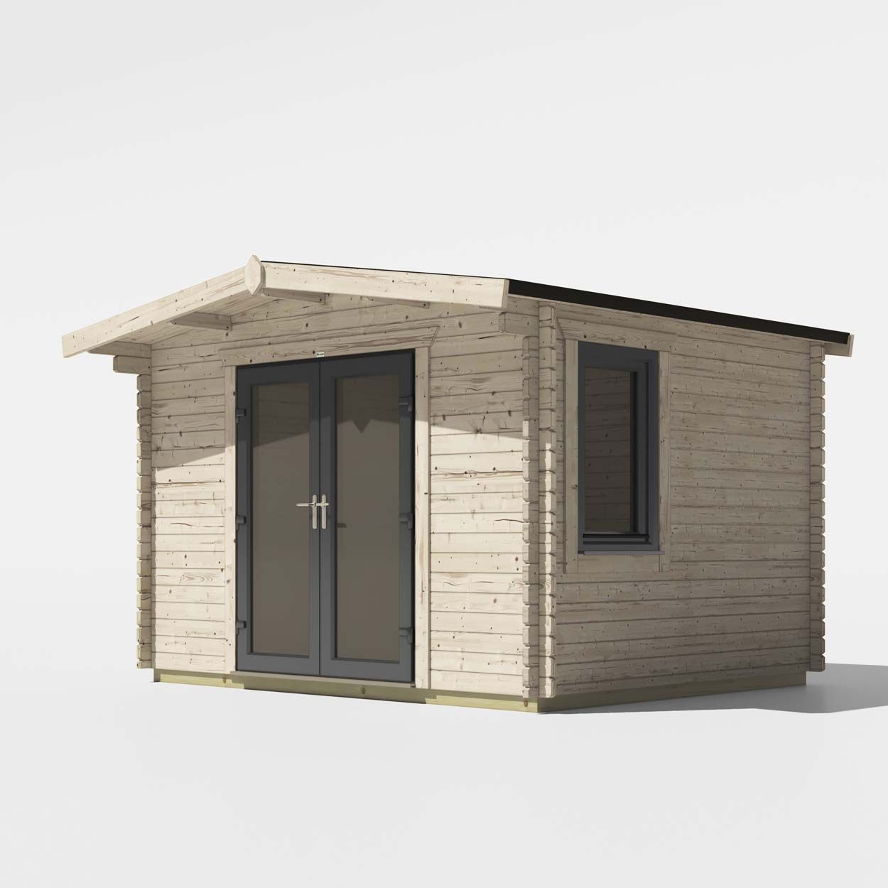 Powersheds Chalet Log Cabin - 10ft x 12ft - Doors Central - 44mm