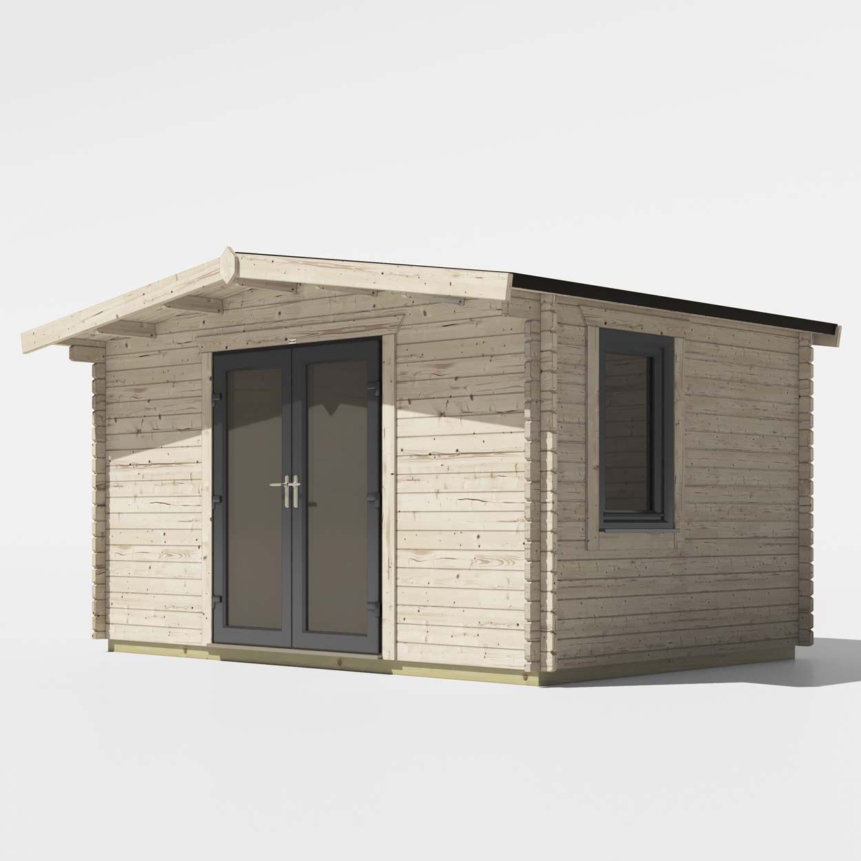 Powersheds Chalet Log Cabin - 10ft x 14ft - Doors Central - 44mm
