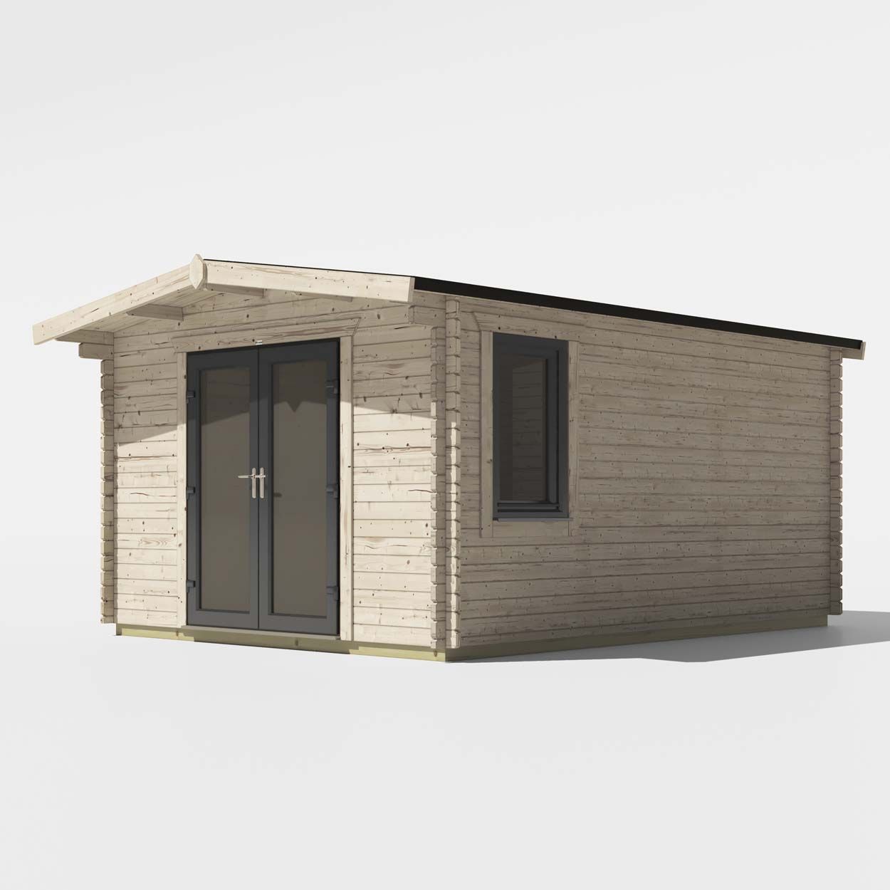 Powersheds Chalet Log Cabin - 16ft x 12ft - Doors Central - 44mm