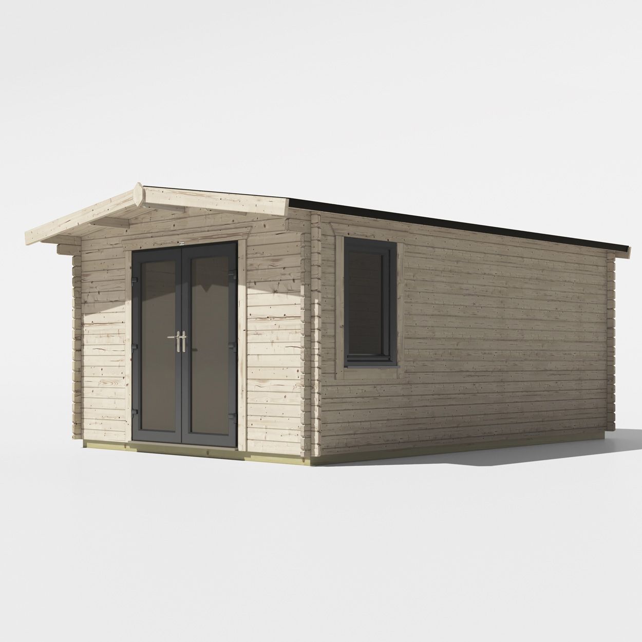 Powersheds Chalet Log Cabin - 18ft x 12ft - Doors Central - 44mm