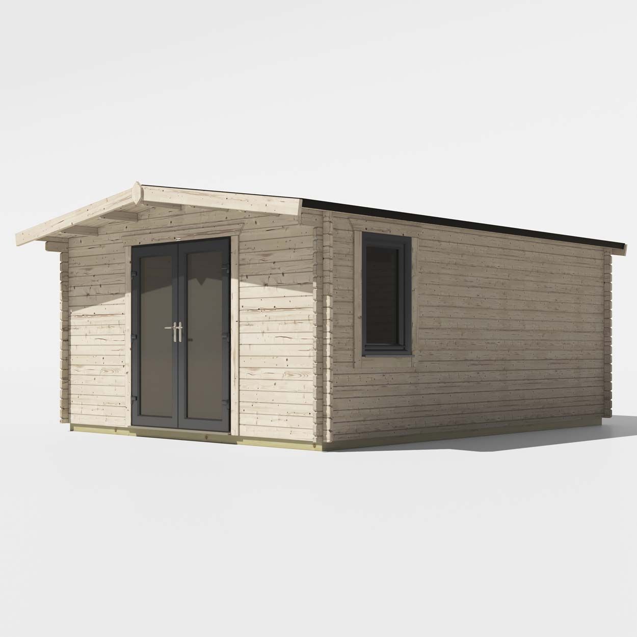 Powersheds Chalet Log Cabin - 18ft x 14ft - Doors Central - 44mm