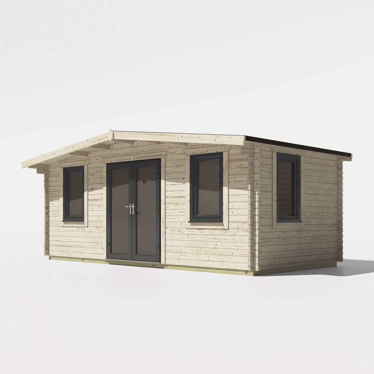 Powersheds Chalet Log Cabin - 10ft x 20ft - Doors Central - 44mm