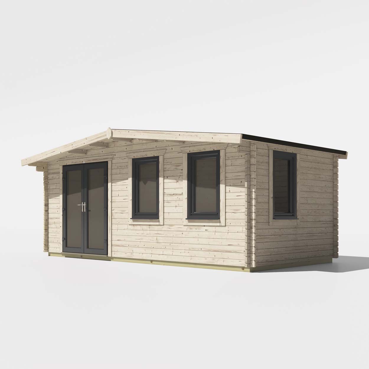Powersheds Chalet Log Cabin - 10ft x 20ft - Doors to Left - 44mm