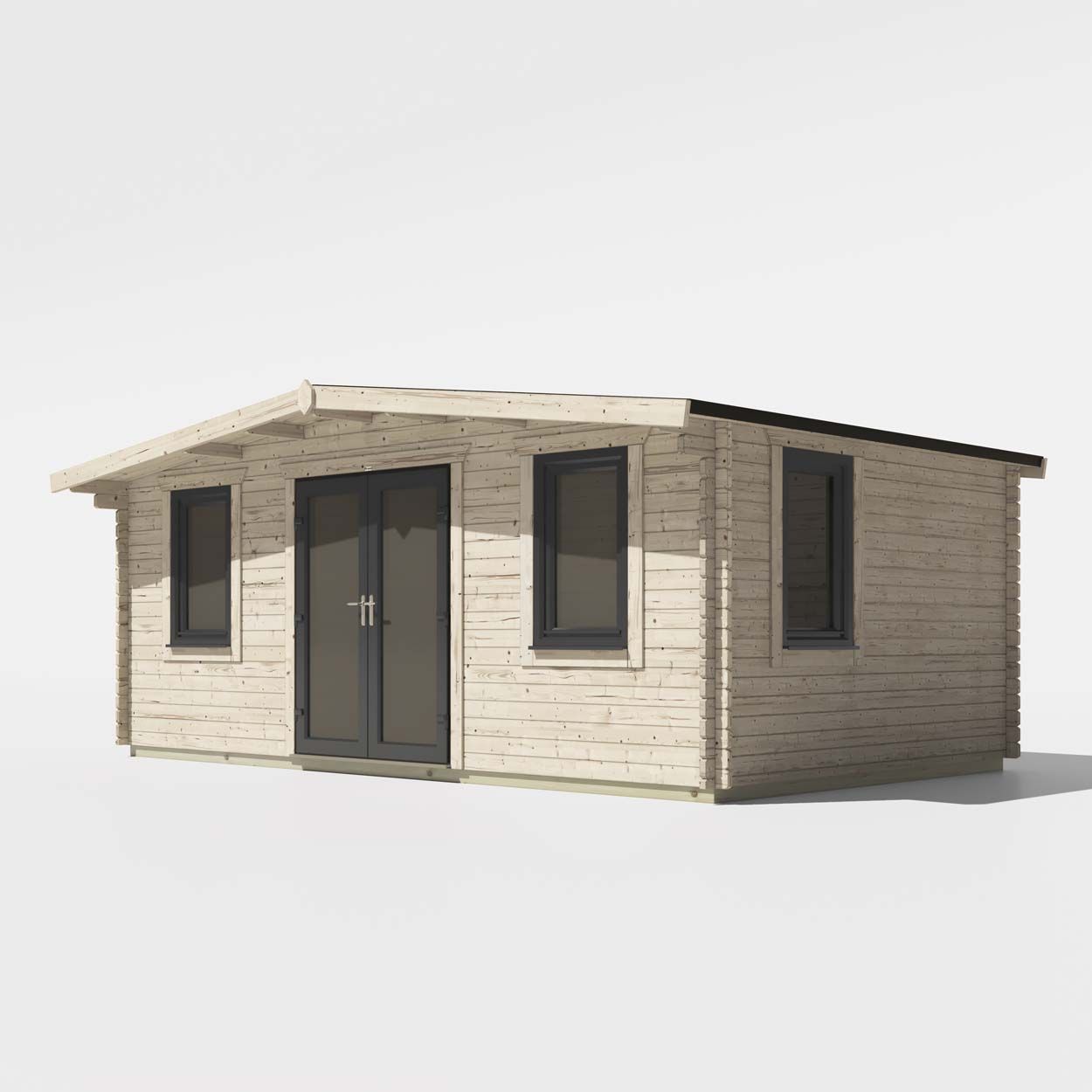 Powersheds Chalet Log Cabin - 12ft x 20ft - Doors Central - 44mm