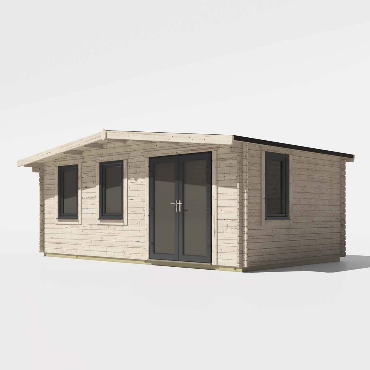 Powersheds Chalet Log Cabin - 12ft x 20ft - Doors to Right - 44mm