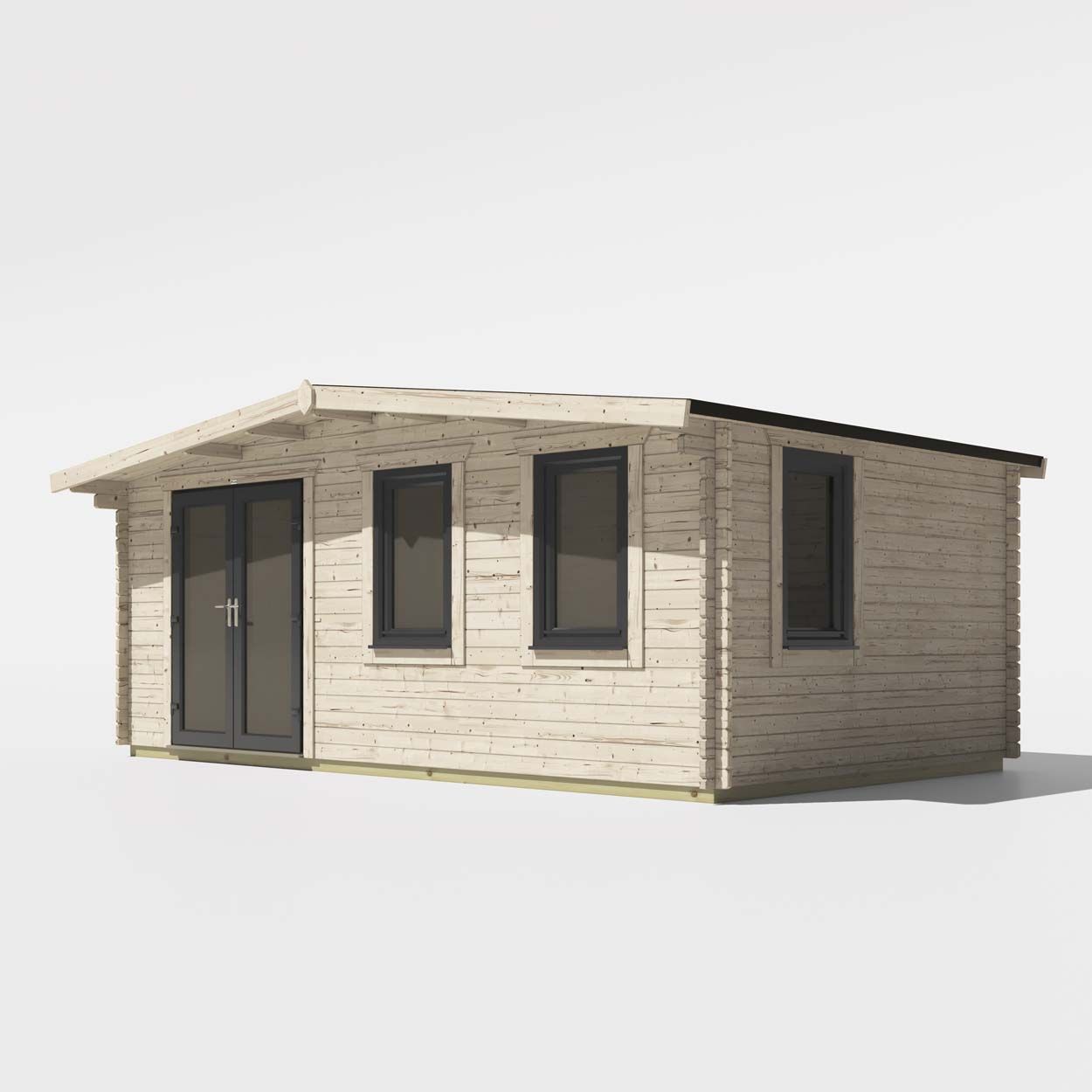 Powersheds Chalet Log Cabin - 12ft x 20ft - Doors to Left - 44mm