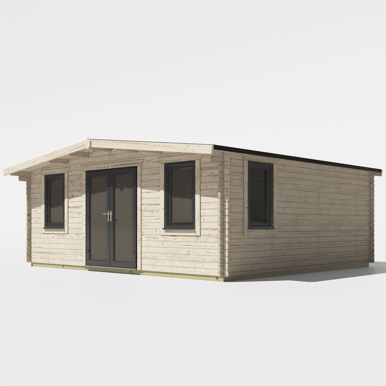 Powersheds Chalet Log Cabin - 18ft x 20ft - Doors Central - 44mm