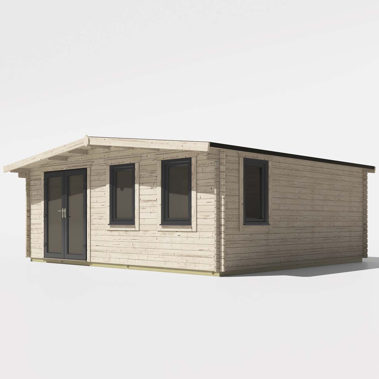 Powersheds Chalet Log Cabin - 18ft x 20ft - Doors to Left - 44mm