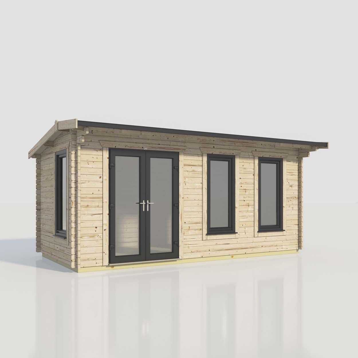 Powersheds Apex Log Cabin - 20ft x 10ft - Doors to Left - 44mm