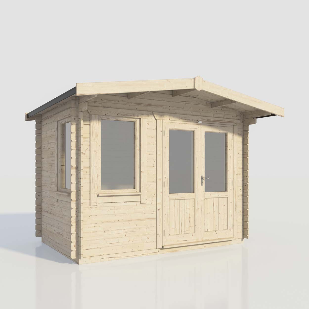 Powersheds Chalet Log Cabin - 8ft x 12ft - Doors to Right - 28mm