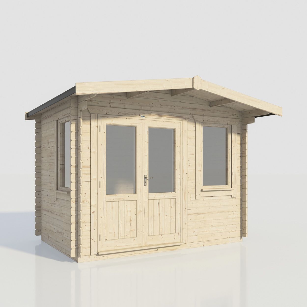 Powersheds Chalet Log Cabin - 8ft x 12ft - Doors to Left - 28mm
