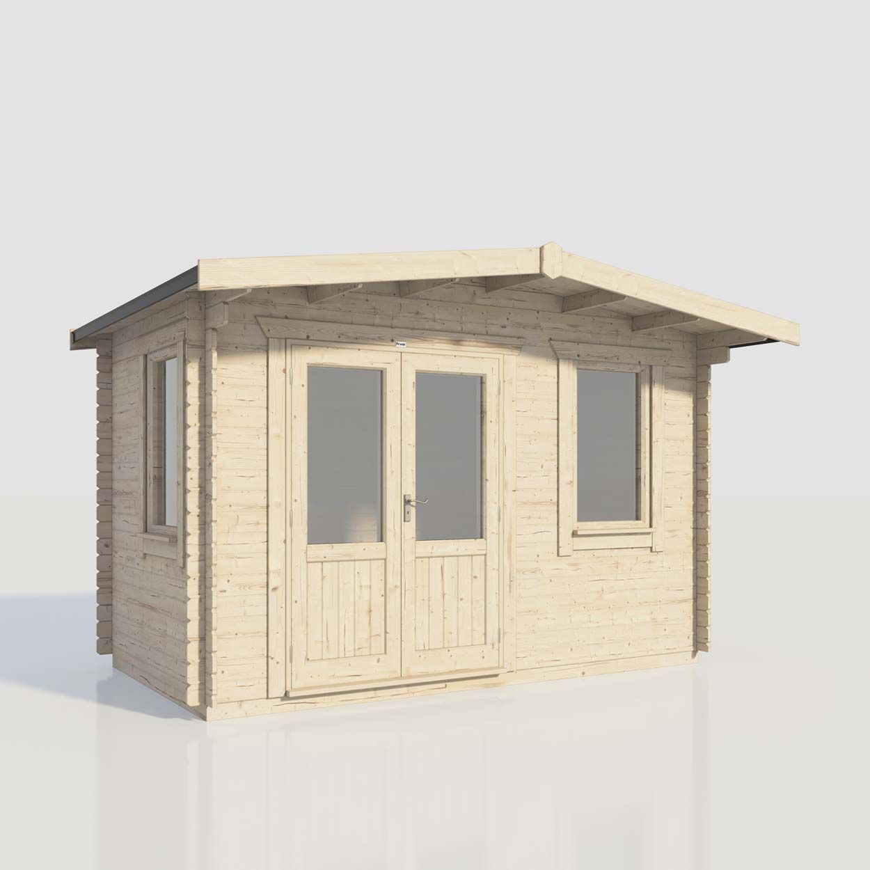 Powersheds Chalet Log Cabin - 8ft x 14ft - Doors to Left - 28mm