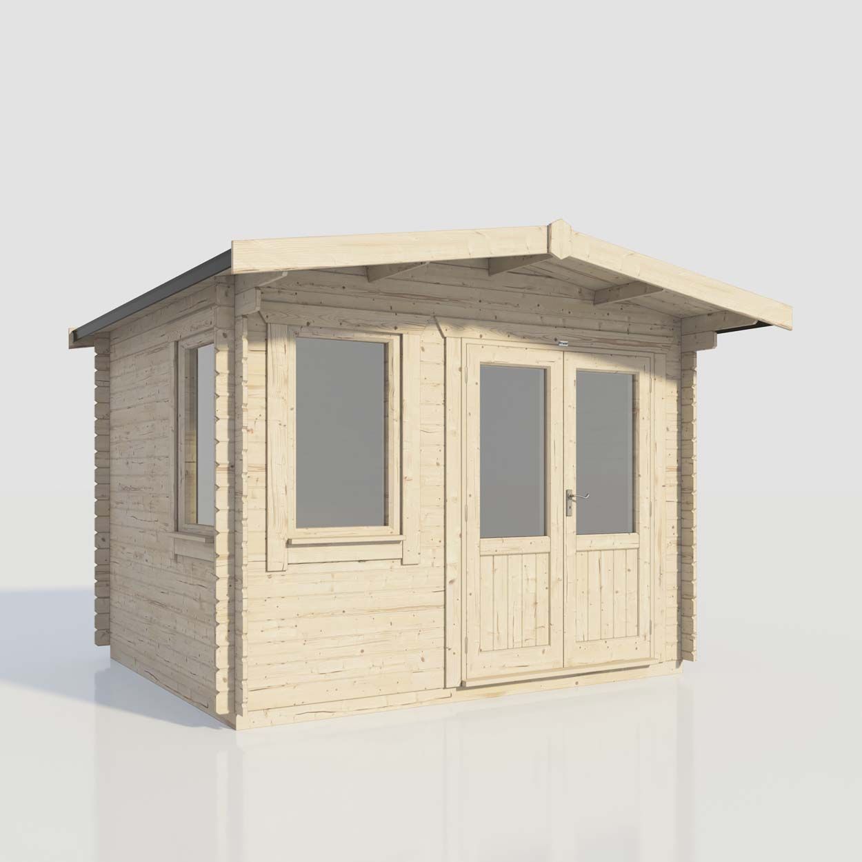 Powersheds Chalet Log Cabin - 10ft x 12ft - Doors to Right - 28mm