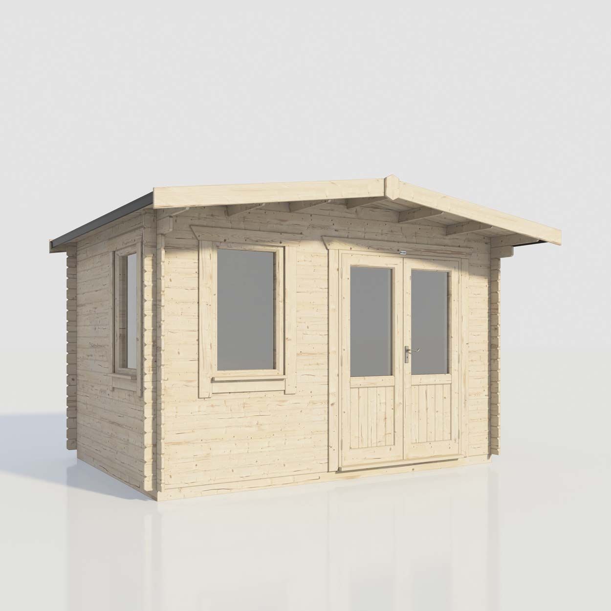 Powersheds Chalet Log Cabin - 10ft x 14ft - Doors to Right - 28mm