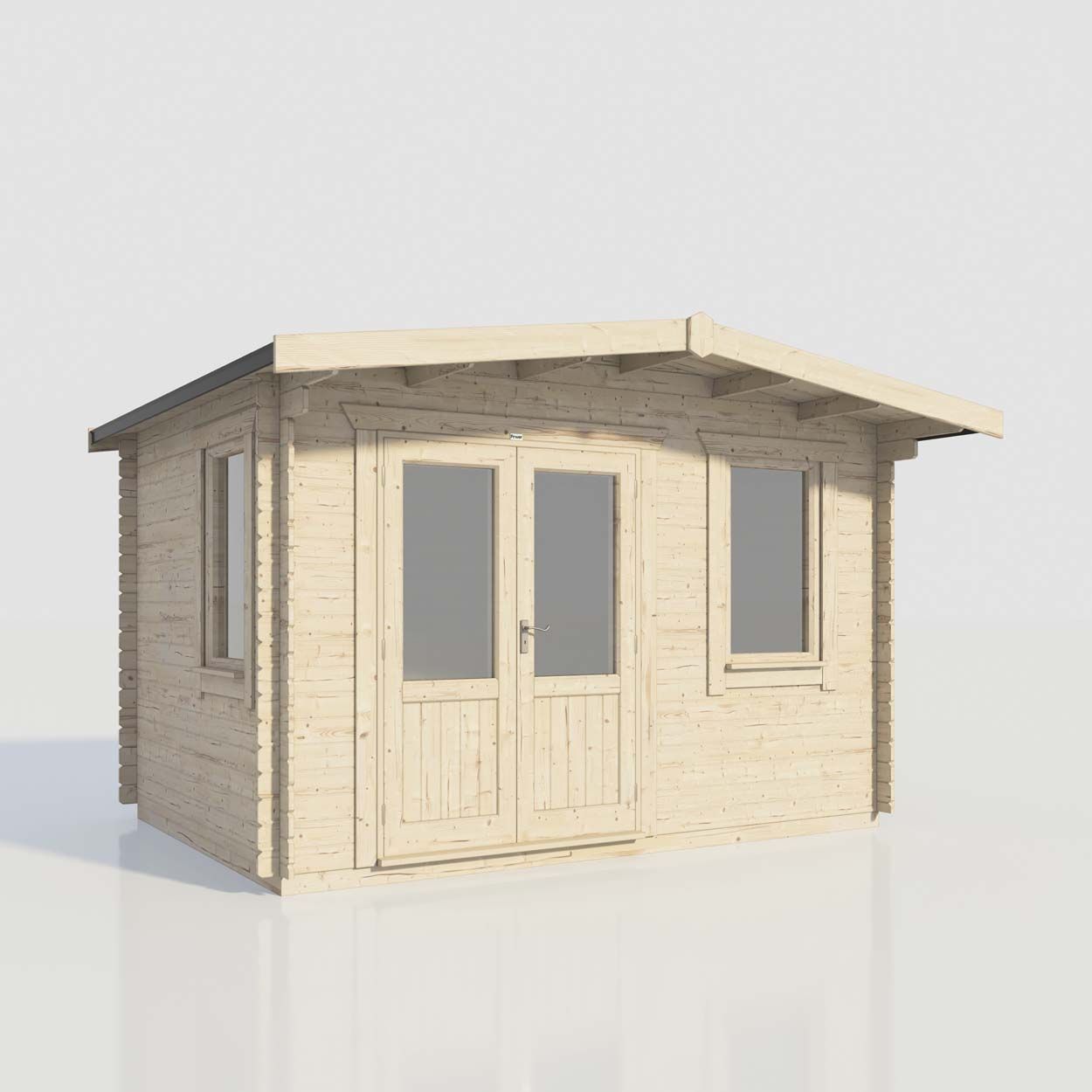 Powersheds Chalet Log Cabin - 10ft x 14ft - Doors to Left - 28mm