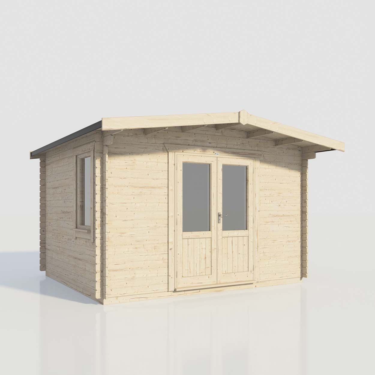 Powersheds Chalet Log Cabin - 12ft x 14ft - Doors Central - 28mm