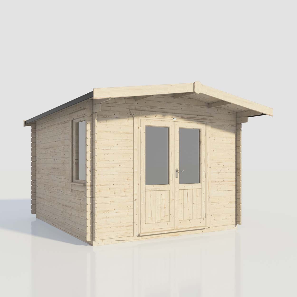 Powersheds Chalet Log Cabin - 14ft x 12ft - Doors Central - 28mm