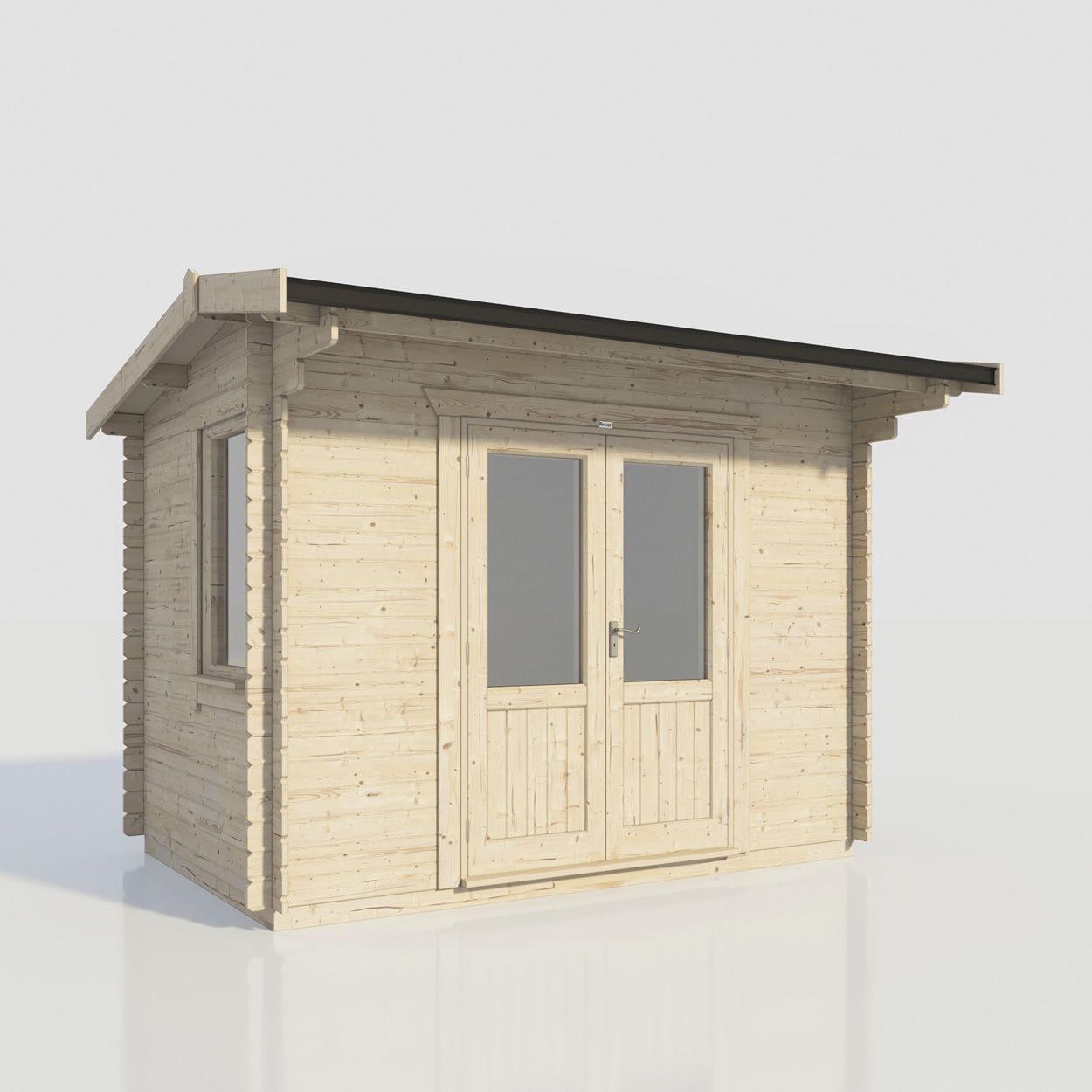 Powersheds Apex Log Cabin - 12ft x 8ft - Doors Central - 28mm