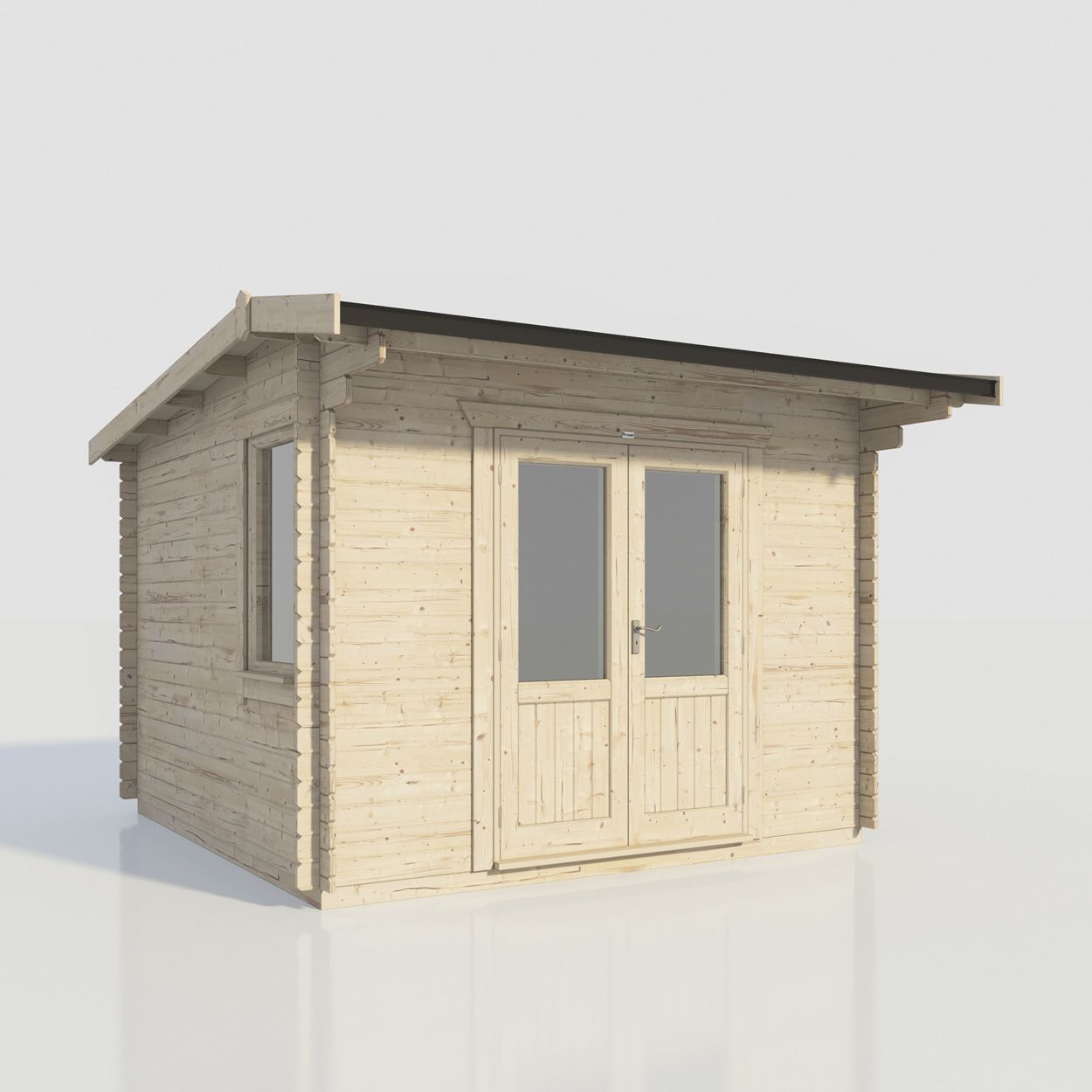 Powersheds Apex Log Cabin - 12ft x 12ft - Doors Central - 28mm