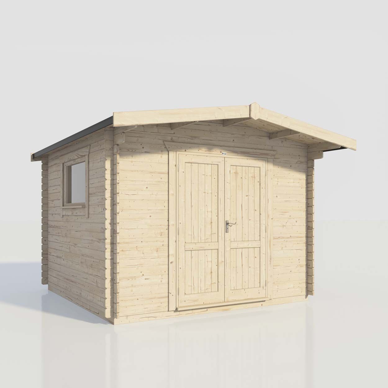 Powersheds Chalet Workshop Log Cabin - 12ft x 12ft - Doors Central - 28mm