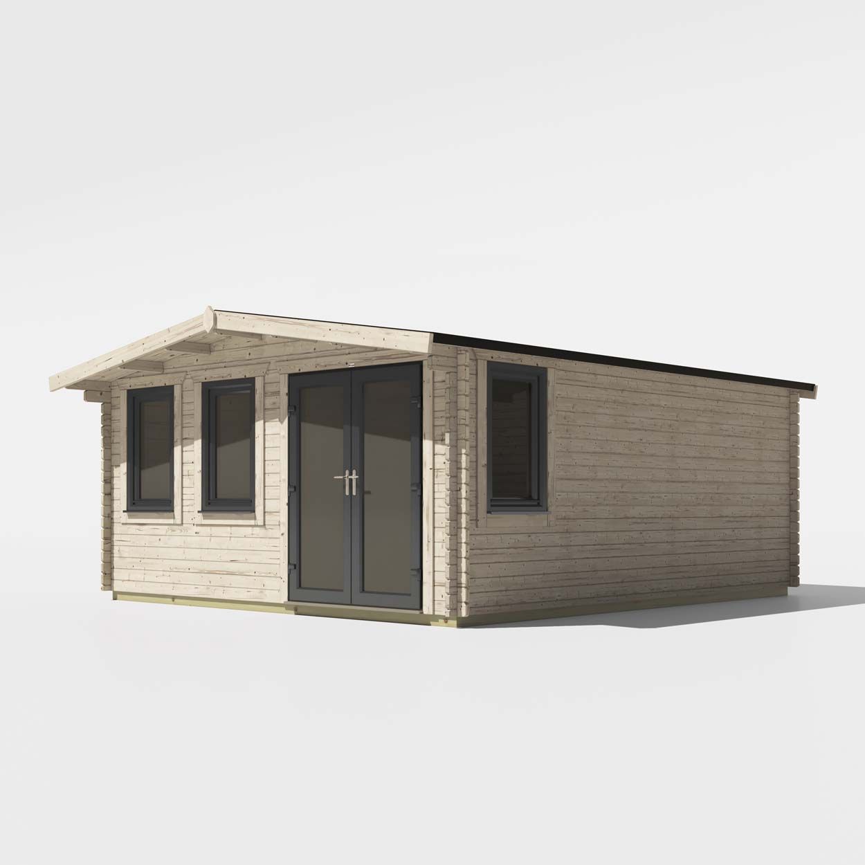 Powersheds Chalet Log Cabin - 18ft x 16ft - Doors to Right - 44mm