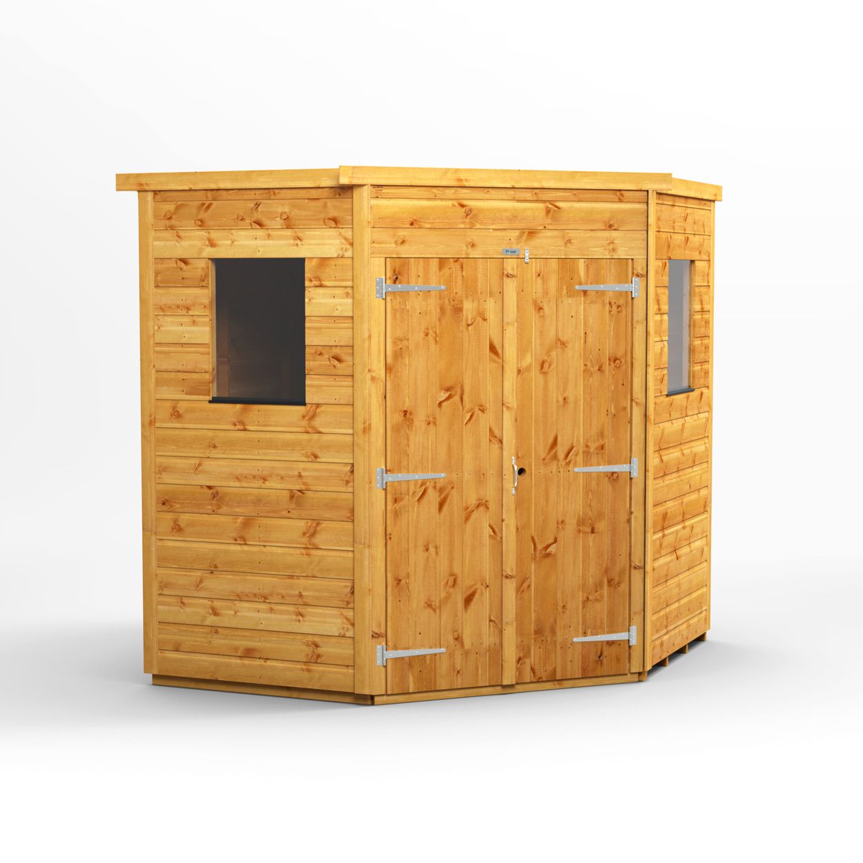 Powersheds Pent Corner Shed Garden Shed - 6ft x 6ft - Double Doors