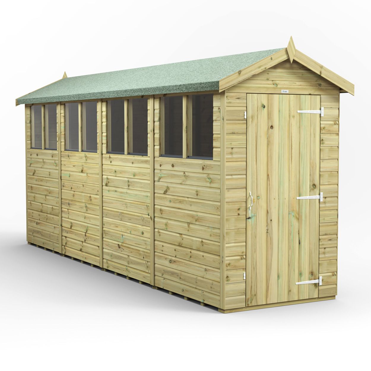 Powersheds Premium Apex Garden Shed - 16ft x 4ft