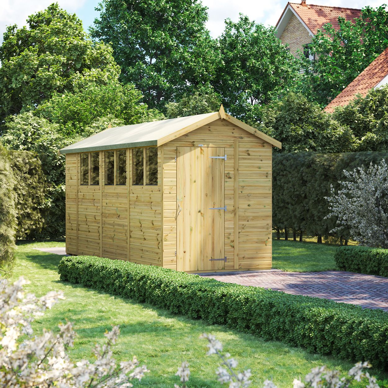 Powersheds Prem Apex GDN Shed 14ftx6ft